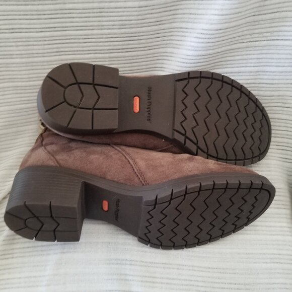 Hush Puppies Women’s Sz 6.5 Hadley Brown Suede Ankle Boot Bootie Zip - Picture 5 of 6